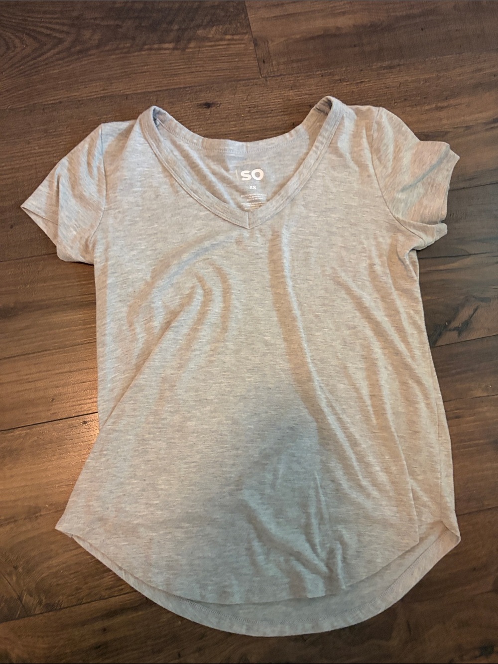 SO Light Heather Gray V-Neck Short Sleeve Tee